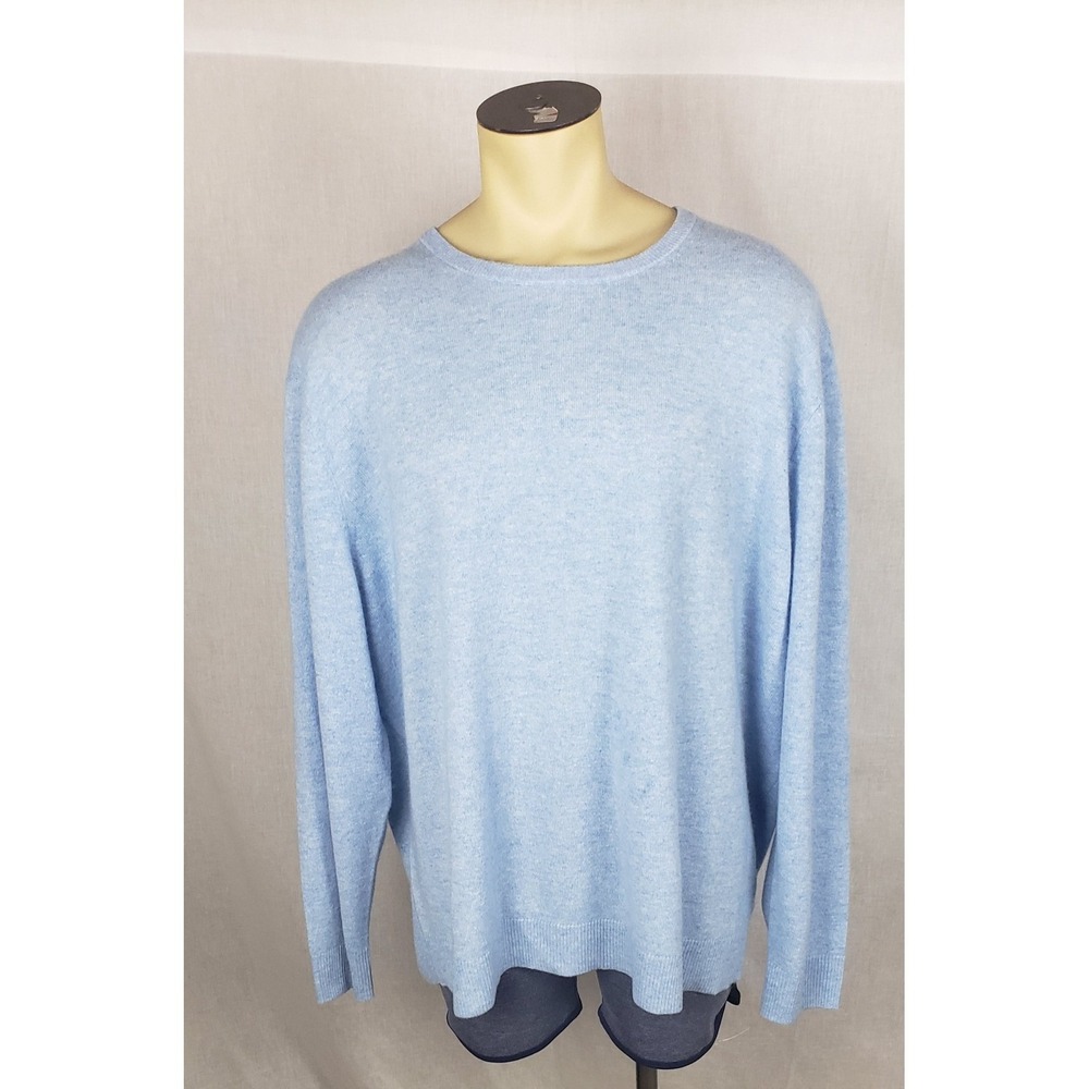 The Commons Mens‎ 3XL Seafoam Blue 100% Cashmere Sweater Big Tall Casual Spring